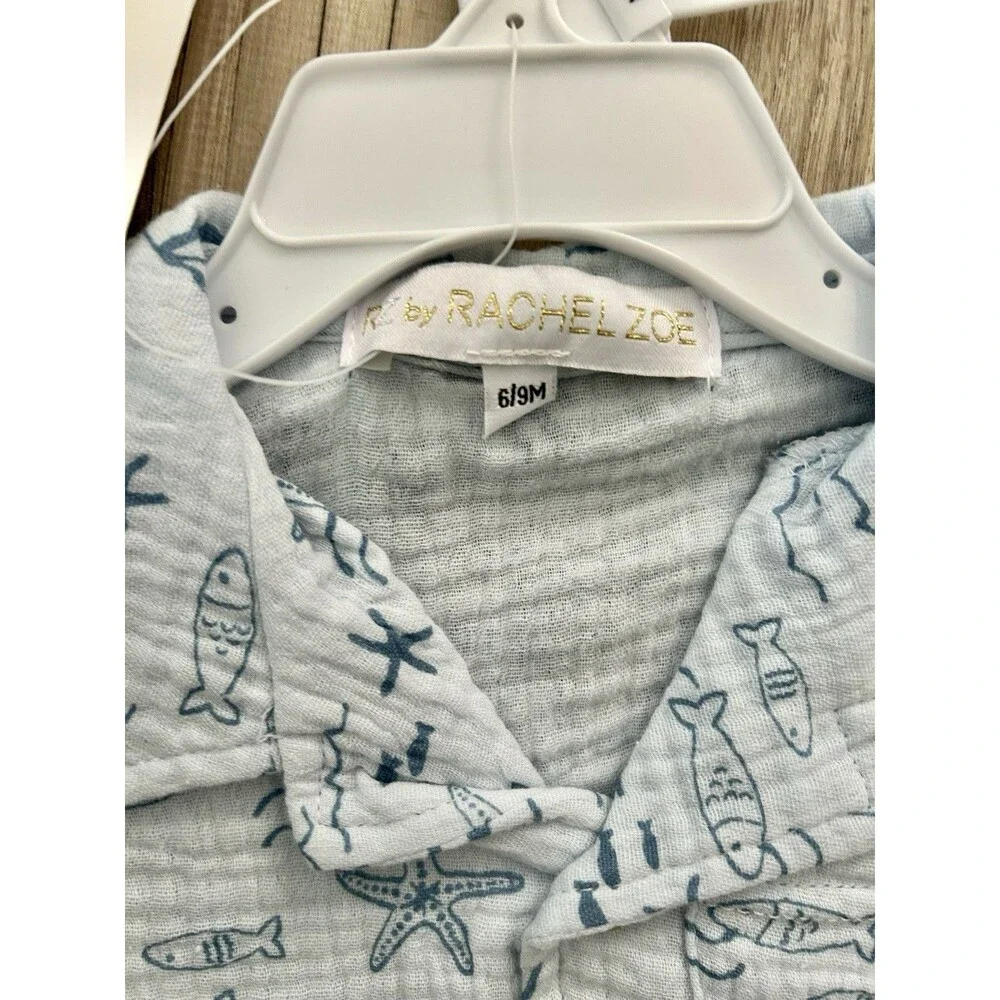 Rachel Zoe Baby Boy 6-9 Month 4 Pc Summer Set NWT Bodysuit Shorts Hat Sunglasses
